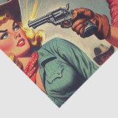 ヴィンテージパルプ女性のカーボーイイラストレーション 薄葉紙 (詳細)