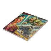 ヴィンテージパルプSF風変わりイラストレーション タイル (側面)