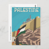 ヴィンテージパレスティナ旅行水の色レトロ ポストカード (正面/裏面)