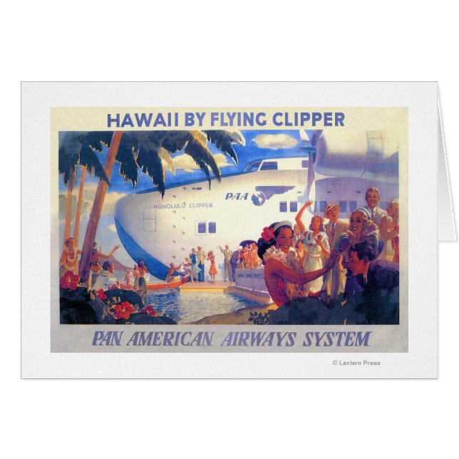 ヴィンテージパンアメリカン旅行ポスター – ハワイ (正面横)