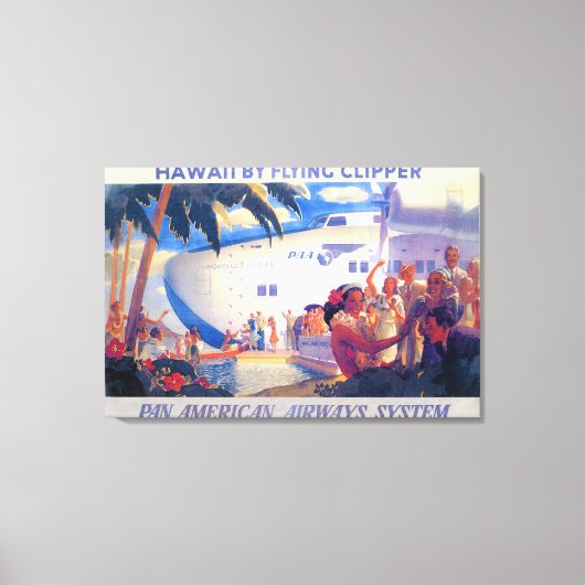 ヴィンテージパンアメリカン旅行ポスター – ハワイ キャンバスプリント (正面)