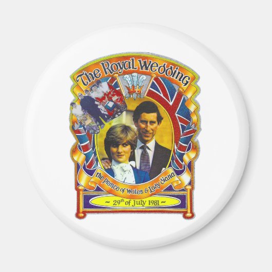 ヴィンテージパンク80結婚ズロイヤルのシャルルとディ マグネット (正面)