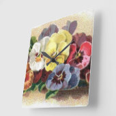 ヴィンテージパンシーウォールクロック スクエア壁時計 (傾斜)