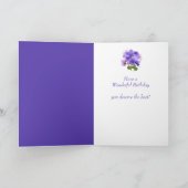 ヴィンテージパンシーフラワーパートナー誕生日カード カード (内部)