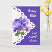 ヴィンテージパンシーフラワーパートナー誕生日カード カード (黄色い花)