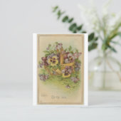 ヴィンテージパンジーポストカードヴァレンティビクトリアンネス シーズンポストカード (スタンド正面)