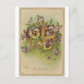 ヴィンテージパンジーポストカードヴァレンティビクトリアンネス シーズンポストカード (正面)
