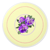 ヴィンテージパンジー引き出しプル セラミックノブ (正面)