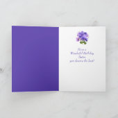 ヴィンテージパンジー花シスター誕生日カード カード (内部)