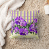 ヴィンテージパンジー角枕 クッション (ブランケット)