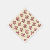 ヴィンテージパンジー開花紙ナプキン スタンダードカクテルナプキン (角)