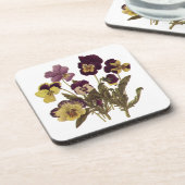 ヴィンテージパンジー開花、フローラガーデンフラワー コースター (左側)