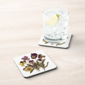 ヴィンテージパンジー開花、フローラガーデンフラワー コースター (右側)