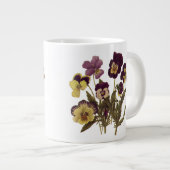 ヴィンテージパンジー開花、フローラガーデンフラワー ジャンボコーヒーマグカップ (正面右)