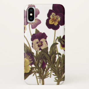 ヴィンテージパンジー開花、フローラガーデンフラワー iPhone X ケース