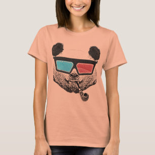 ヴィンテージパンダ3-D眼鏡 Tシャツ