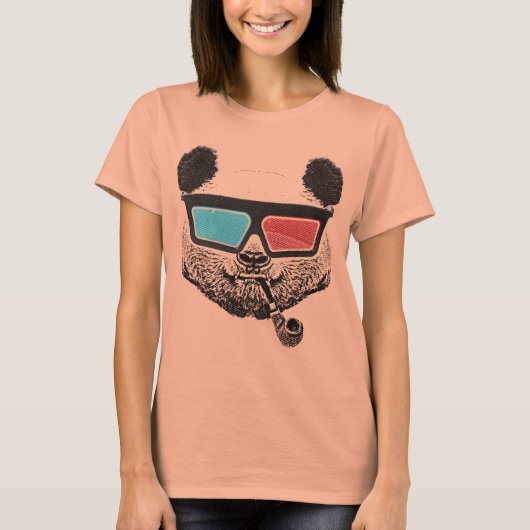 ヴィンテージパンダ3-D眼鏡 Tシャツ (正面)