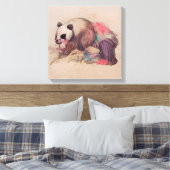 ヴィンテージパンダ キャンバスプリント (インサイチュ (寝室))