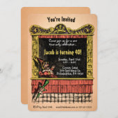 ヴィンテージパンチとジュディスタイルのカスタマイズ 招待状 (正面/裏面)