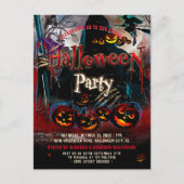 ヴィンテージパンプキンウィッチハローウィンパーティ招待状 ポストカード (正面)