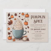 ヴィンテージパンプキンスパイスコーヒー感謝祭ディナー 招待状 (正面)