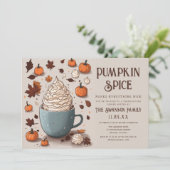 ヴィンテージパンプキンスパイスコーヒー感謝祭ディナー 招待状 (スタンド正面)