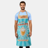 ヴィンテージパンプキンスパイスラテ-レシピポスター エプロン (着用した状態)