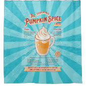 ヴィンテージパンプキンスパイスラテ-レシピポスター シャワーカーテン (正面)