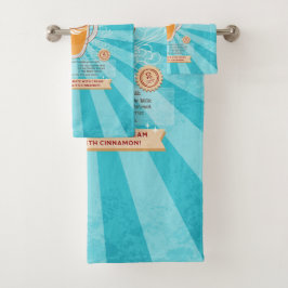 ヴィンテージパンプキンスパイスラテ-レシピポスター バスタオルセット