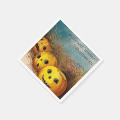 ヴィンテージパンプキンズハロウィーンホリデーパーティナプキンズ スタンダードカクテルナプキン (角)