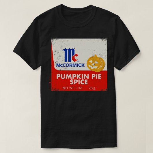 ヴィンテージパンプキンパイスパイスラベル4 Tシャツ (デザイン正面)