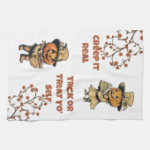 ヴィンテージパンプキンパルスハロウィーン キッチンタオル (横)