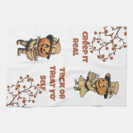 ヴィンテージパンプキンパルスハロウィーン キッチンタオル