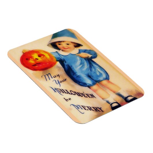 ヴィンテージパンプキンマグネット付き小さな男の子 マグネット (右側)