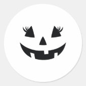 ヴィンテージパンプキン顔ジャコランタンハロウィーンのカボチャのちょうちんH ラウンドシール (正面)