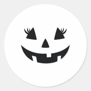 ヴィンテージパンプキン顔ジャコランタンハロウィーンのカボチャのちょうちんH ラウンドシール