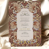 ヴィンテージパンペネルパターンウィリアム・モリス 箔招待状