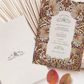 ヴィンテージパンペネルパターンウィリアム・モリス 箔招待状