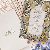 ヴィンテージパンペネルパターンウィリアム・モリス 箔招待状
