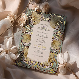 ヴィンテージパンペネルパターンウィリアム・モリス 箔招待状