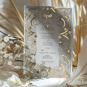 ヴィンテージパンペネルパターンウィリアム・モリス 箔招待状