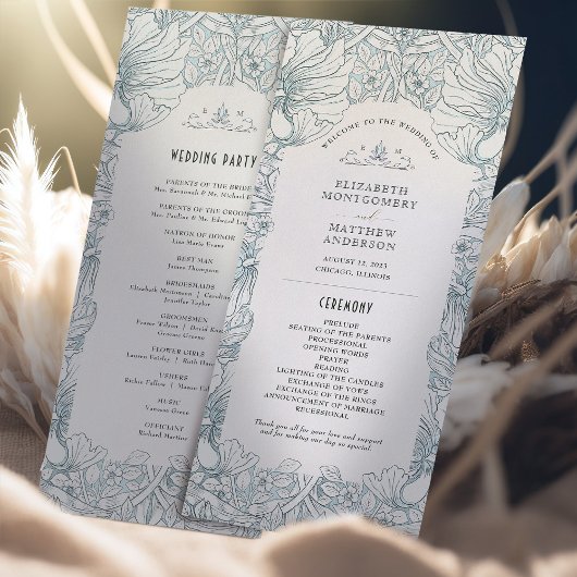 ヴィンテージパンペネル結婚式 プログラムウィリアムモリス プログラム