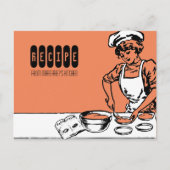 ヴィンテージパン屋ガールベーキング料理レシピカード ポストカード (正面)
