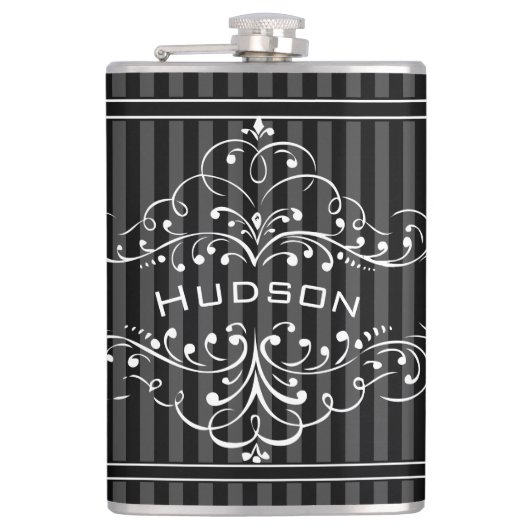 ヴィンテージパーソナライズされたが盛んだヒップスター氏 フラスク (正面)