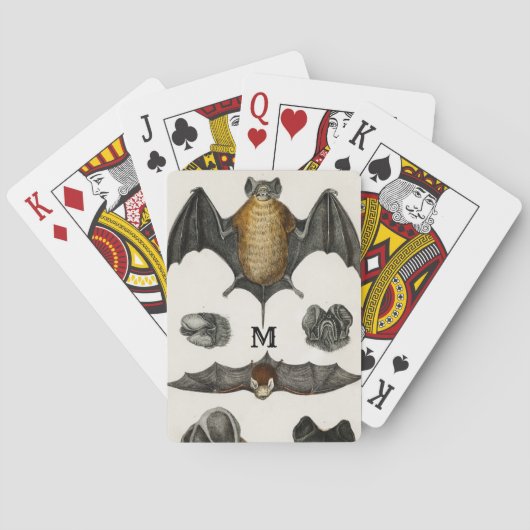 ヴィンテージパーソナライズされたこうもりギフトイラストレーション トランプ (裏面)