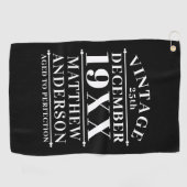 ヴィンテージパーソナライズされたの完成度 ゴルフタオル (横)