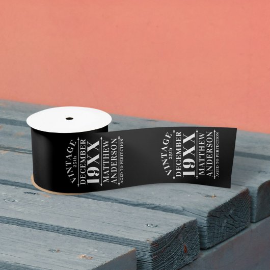 ヴィンテージパーソナライズされたの完成度 サテンリボン