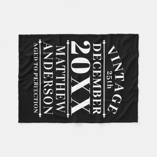 ヴィンテージパーソナライズされたの完成度 フリースブランケット (正面(横))