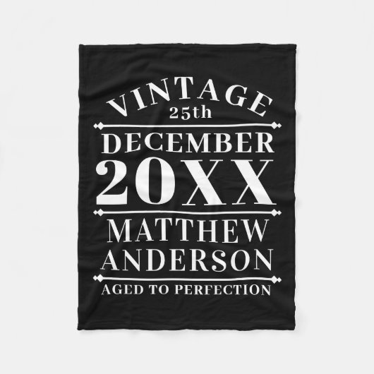 ヴィンテージパーソナライズされたの完成度 フリースブランケット (正面)