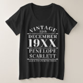 ヴィンテージパーソナライズされたの完成度 プラスサイズTシャツ (デザイン正面)